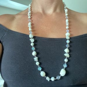 Beaded shell stone necklace